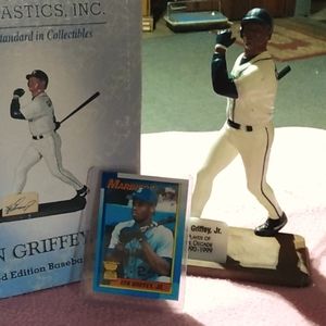 Ken Griffey Jr Card and Figurine.